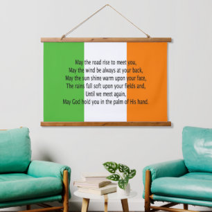 Irish Blessing Wandteppich Mit Holzrahmen