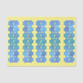 Irish Blue Textured Kleeblatts auf Gelb Seidenpapier