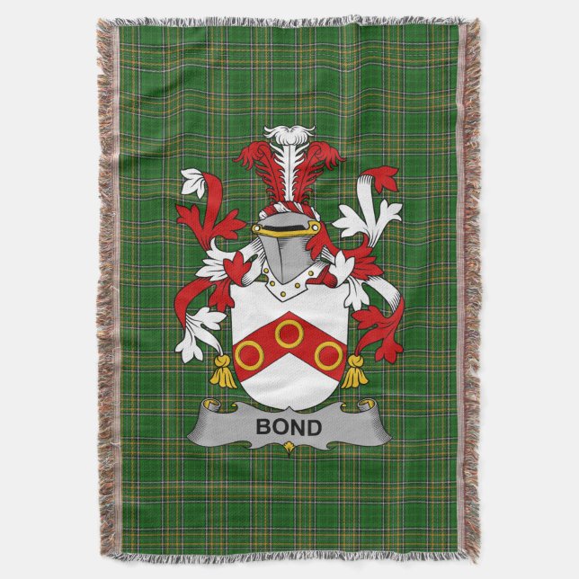 Irish Bond Coat of Arms Familienwappen Irland Decke (Vorderseite Vertikal)