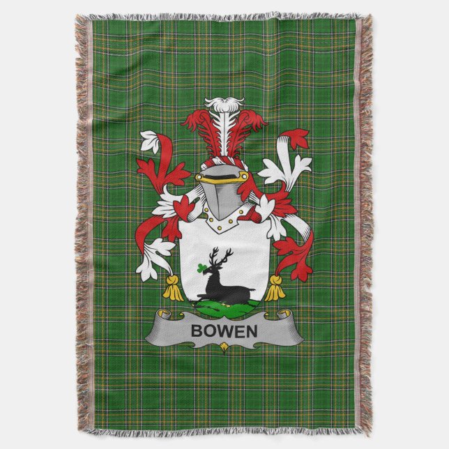 Irish Bowen Coat of Arms Familienwappen Irland Decke (Vorderseite Vertikal)