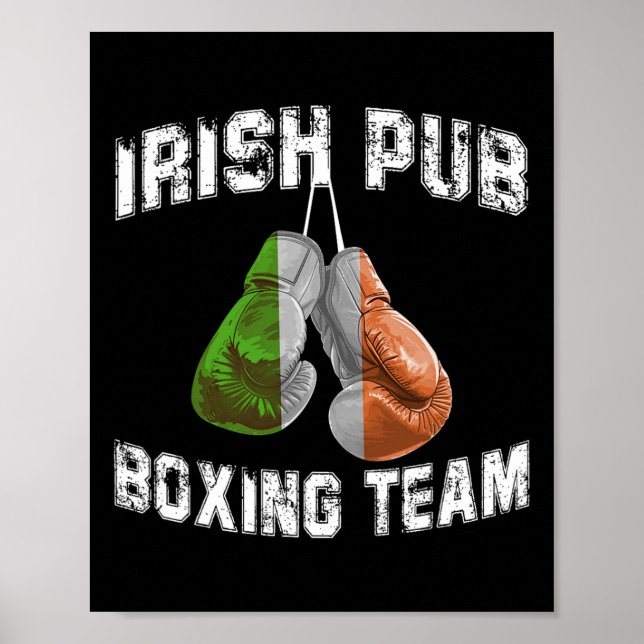 Irish Boxing Funny Ireland Flag Flag - Irish Pub Poster (Vorne)