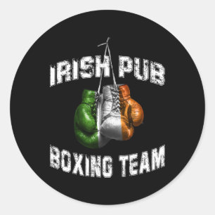 Irish Boxing Funny Ireland Flag Flag - Irish Pub Runder Aufkleber