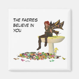Irish Boy Fairy auf Mushroom Magnet