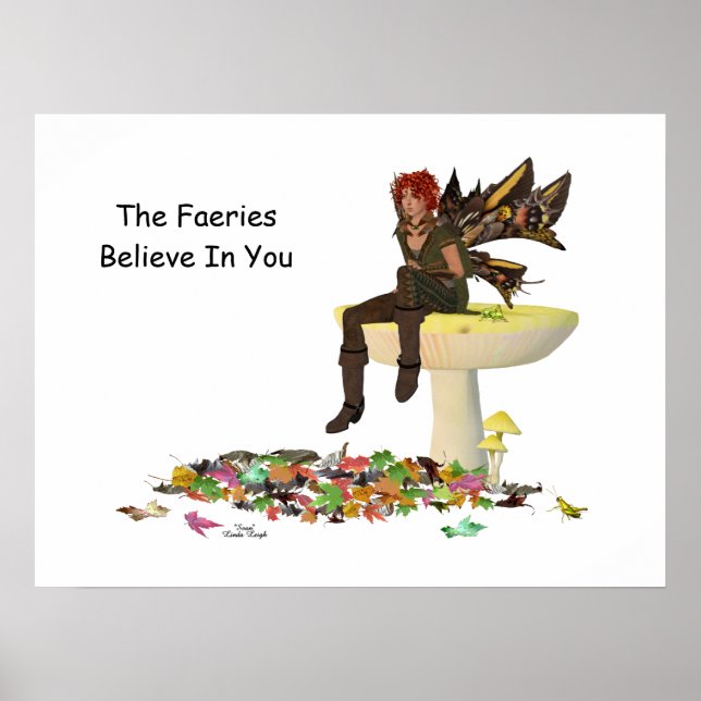 Irish Boy Fairy auf Pilzplakat Poster (Vorne)