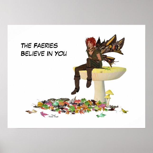 Irish Boy Fairy auf Pilzplakat Poster (Vorne)