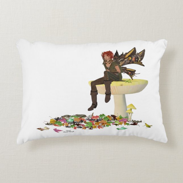 Irish Boy Fairy on Mushroom Accent Kissen (Vorderseite)