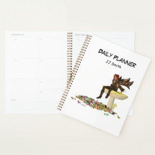 Irish Boy Fairy On Mushroom Daily Planner Planer