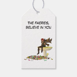 Irish Boy Fairy on Mushroom Gift Tag Geschenkanhänger