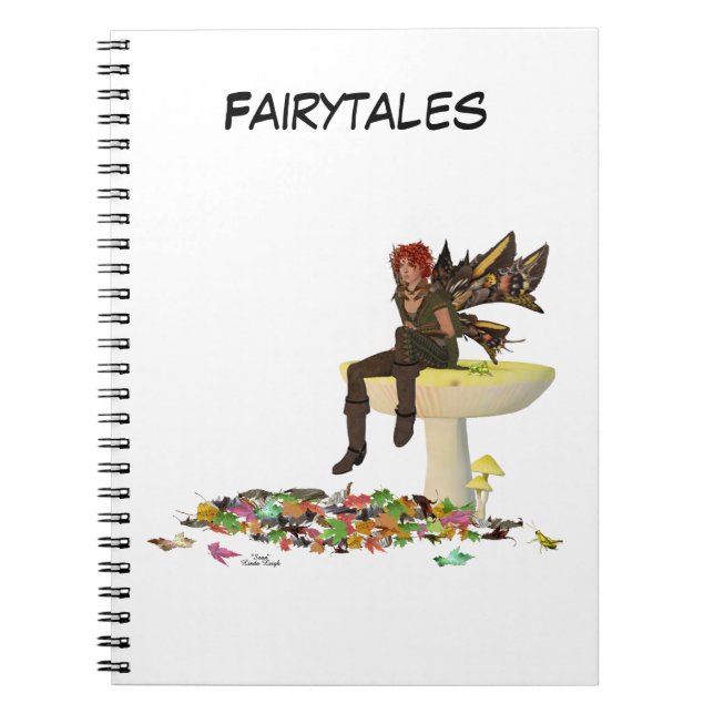 Irish Boy Fairy On Mushroom Spiral Foto Notebook Notizblock (Vorderseite)