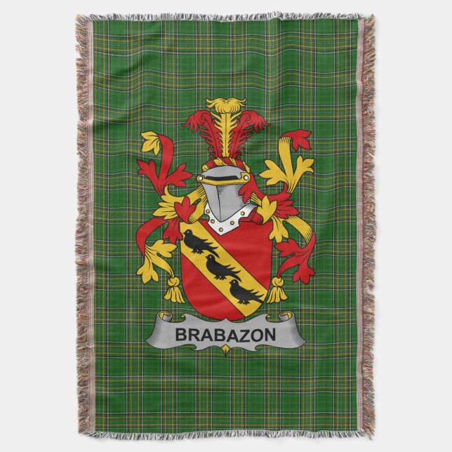 Irish Brabazon Coat of Arms Familienwappen Irland Decke (Vorderseite Vertikal)