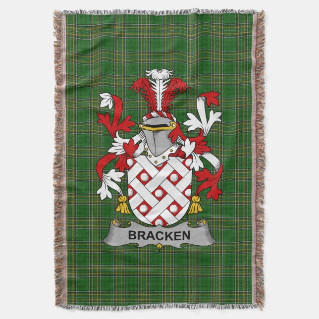 Irish Bracken oder O_Bracken Coat of Arms Family C Decke (Vorderseite Vertikal)
