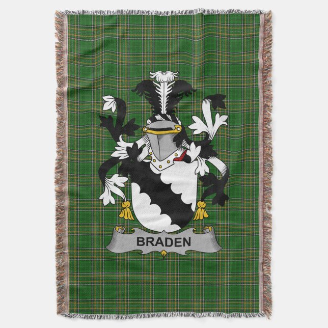 Irish Braden oder O_Braden Coat of Arms Family Cre Decke (Vorderseite Vertikal)