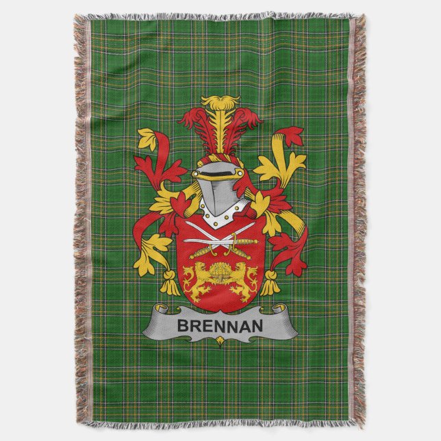 Irish Brennan oder O_Brennan Coat of Arms Family C Decke (Vorderseite Vertikal)