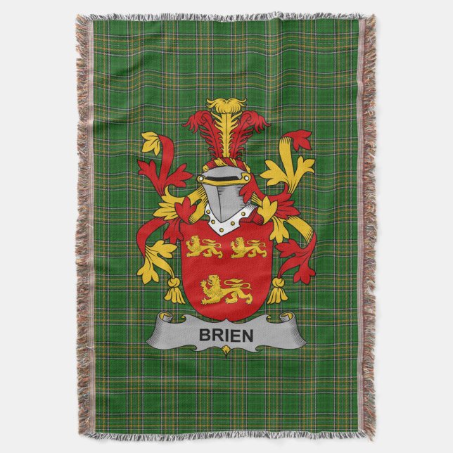 Irish Brien oder Bryan Coat of Arms Familienwappen Decke (Vorderseite Vertikal)