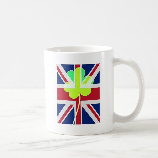 Irish British Flag Kleeblatt Clover St Patrick Ver Kaffeetasse (Rechts)