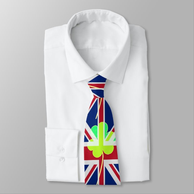 Irish British Flag Kleeblatt Clover St Patrick Ver Krawatte (Gebunden)