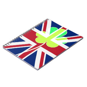 Irish British Flag Kleeblatt Clover St Patrick Ver Notizblock