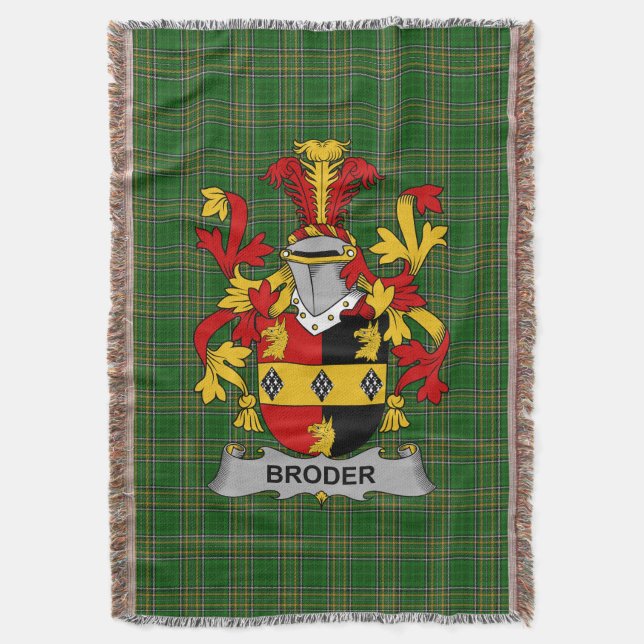 Irish Broder oder O_Broder Coat of Arms Family Cre Decke (Vorderseite Vertikal)