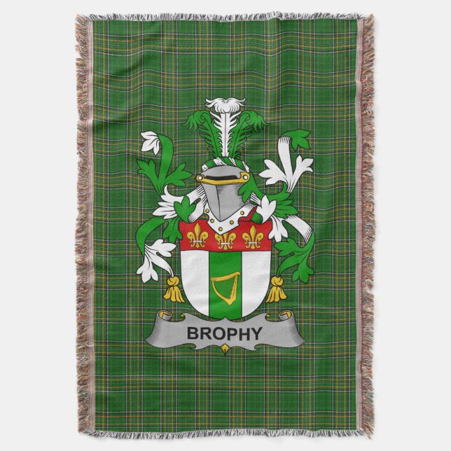 Irish Brophy oder O_Brophy Coat of Arms Family Cre Decke (Vorderseite Vertikal)