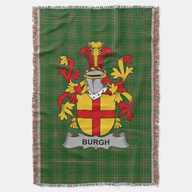 Irish Burgh Coat of Arms Familienwappen Irland Decke (Vorderseite Vertikal)