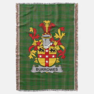 Irish Burrowes Coat of Arms Familienwappen Irland Decke