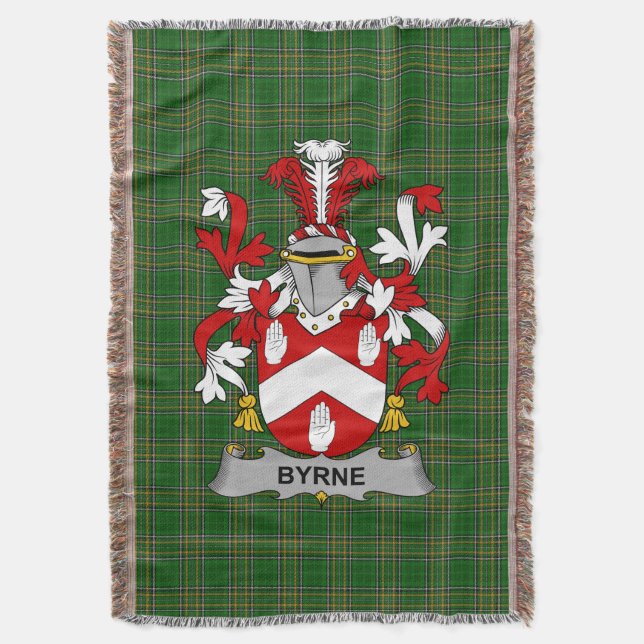 Irish Byrne oder O_Byrne Coat of Arms Familienwapp Decke (Vorderseite Vertikal)