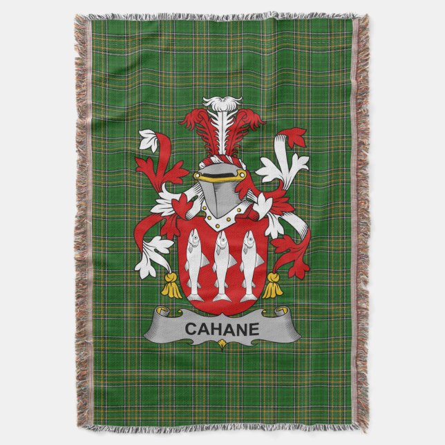 Irish Cahane oder O_Cahane Coat of Arms Family Cre Decke (Vorderseite Vertikal)