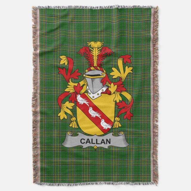 Irish Callan oder O_Callan Coat of Arms Family Cre Decke (Vorderseite Vertikal)