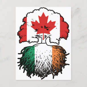 Irish Canadian Canada Tree Roots Flag Postkarte