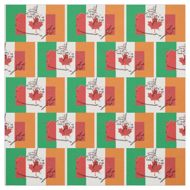 IRISH CANADIAN FLAGS Stolzes Erbe Stoff (Muster)