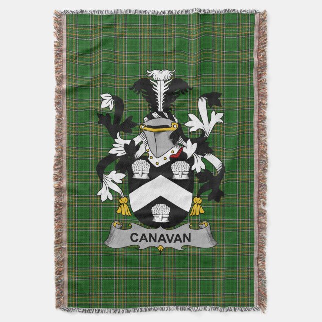 Irish Canavan oder O_Canavan Coat of Arms Family C Decke (Vorderseite Vertikal)