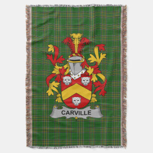 Irish Carville oder McCarville Coat of Arms Family Decke