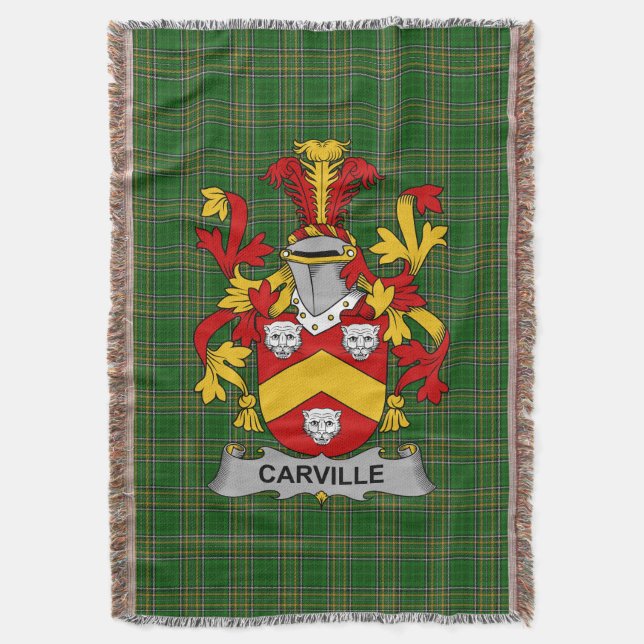 Irish Carville oder McCarville Coat of Arms Family Decke (Vorderseite Vertikal)