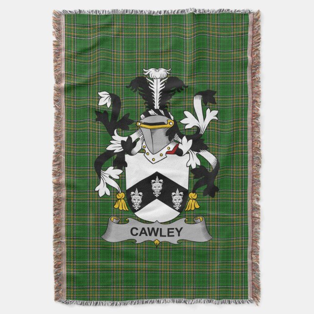 Irish Cawley oder Cauley Coat of Arms Familienwapp Decke (Vorderseite Vertikal)