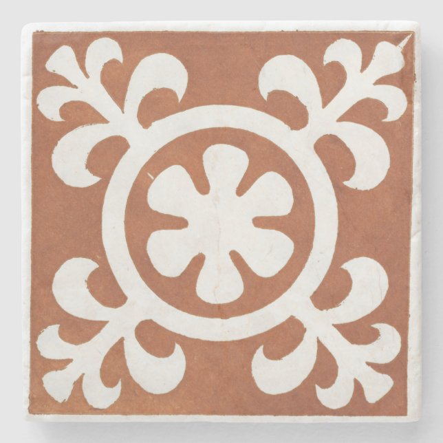 Irish Celtic Art Design Red Tile Steinuntersetzer (Vorderseite)