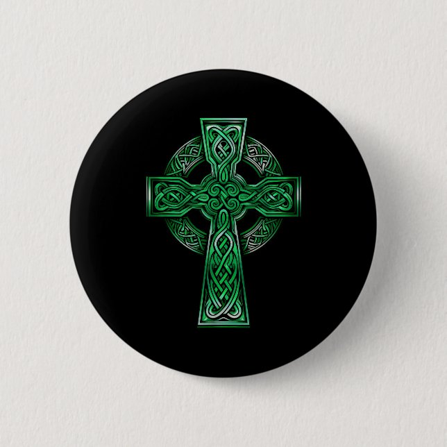 Irish Celtic Cross Knot Christian Holy Trinity Sco Button (Vorderseite)