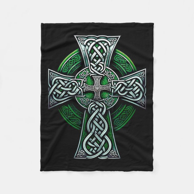 Irish Celtic Cross Knot Christian Holy Trinity Sco Fleecedecke (Vorderseite)
