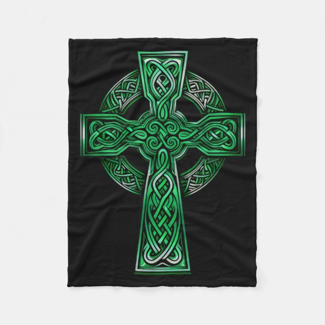 Irish Celtic Cross Knot Christian Holy Trinity Sco Fleecedecke (Vorderseite)