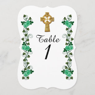 Irish Celtic Cross-Tischnummernkarte Einladung
