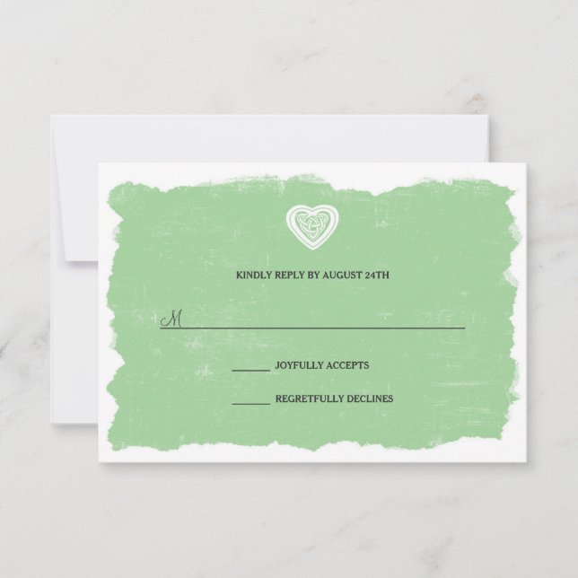 Irish Celtic Herz UAWG Antwortkarte 3991 RSVP Karte (Vorderseite)