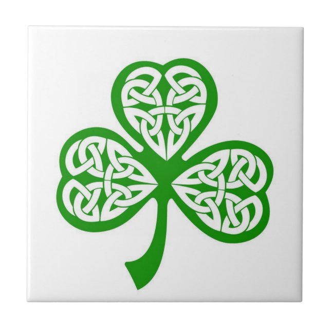 Irish Celtic Kleeblatt Keramik Tile Fliese (Vorderseite)
