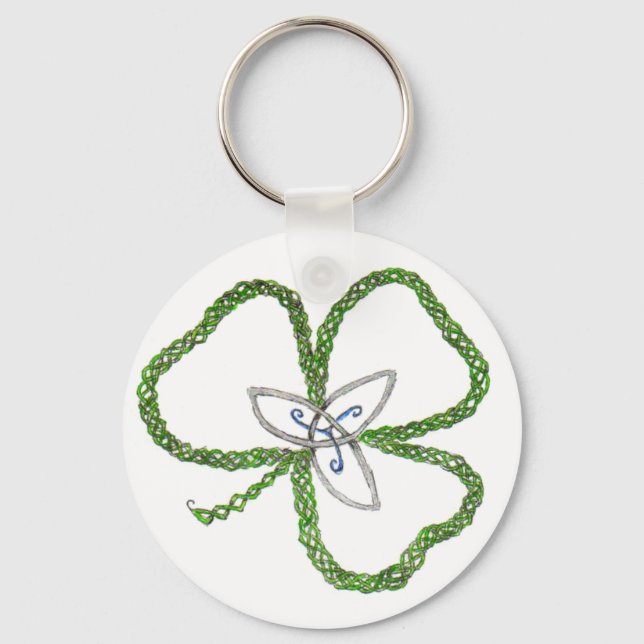 Irish Celtic Kleeblatt Knot Schlüsselanhänger (Vorderseite)