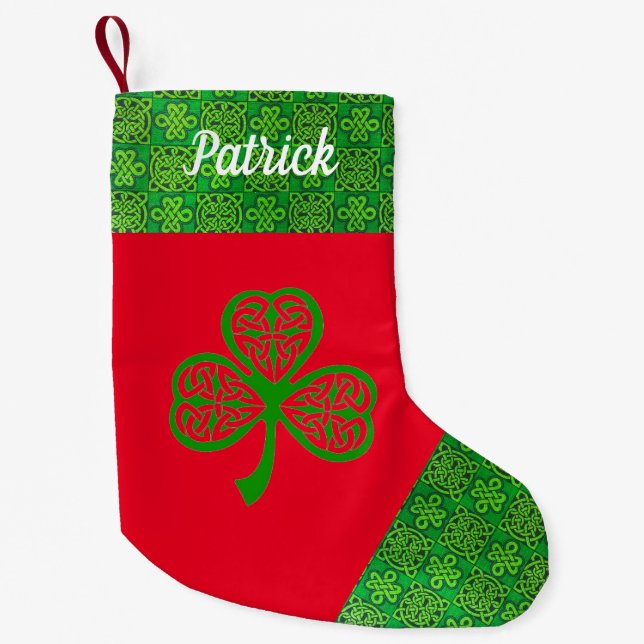 Irish Celtic Kleeblatt Weihnachts-Strumpf Kleiner Weihnachtsstrumpf (Vorderseite)