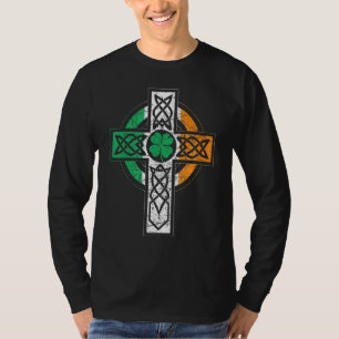 Irish Celtic Knot Christlich Cross Ireland Flag Sh T-Shirt