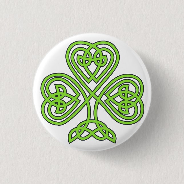 Irish Celtic Knot Heart Button (Vorderseite)