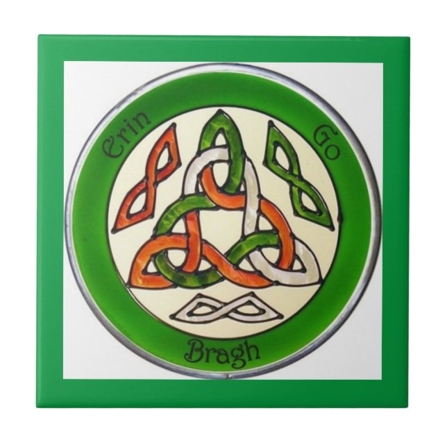 Irish Celtic Knot Triangle Design Keramik Tile Fliese (Vorderseite)