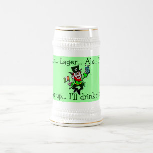 Irish Celtic Leprechaun Drinking Stein Bierglas