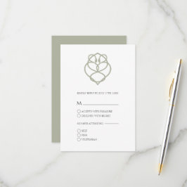 Irish Celtic Swan Liebe Knot Wedding RSVP Card
