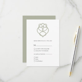 Irish Celtic Swan Liebe Knot Wedding RSVP Card Karte