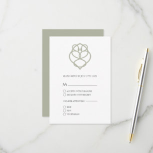 Irish Celtic Swan Liebe Knot Wedding RSVP Card Karte